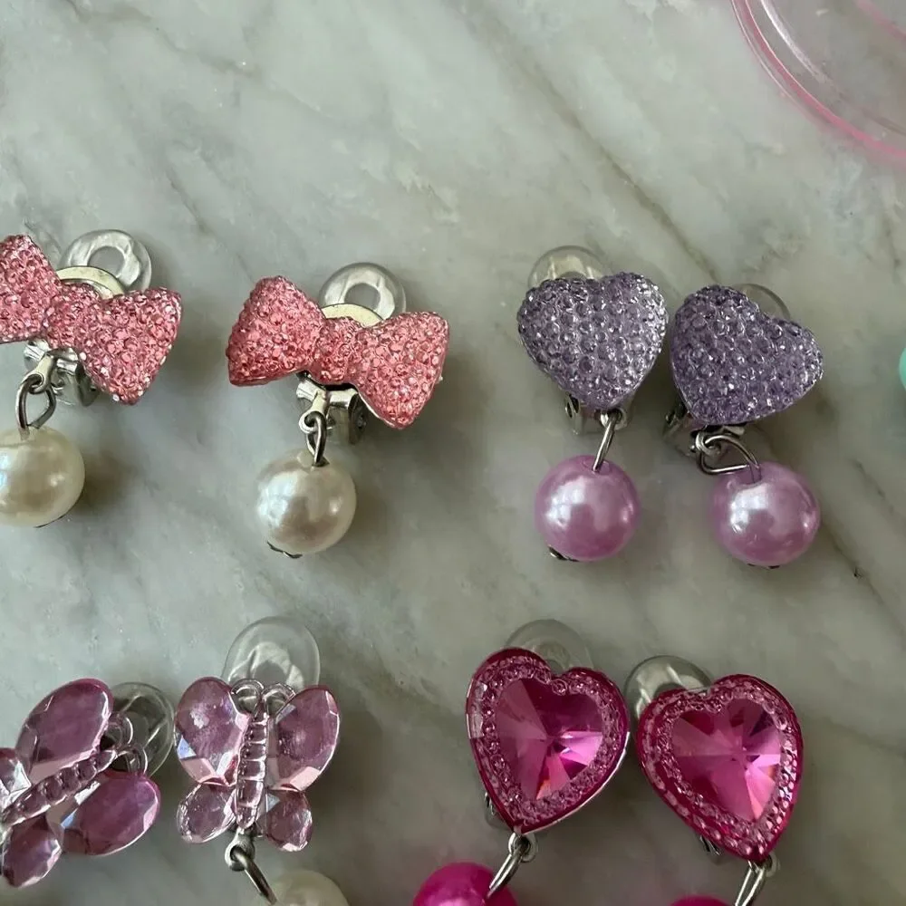Set of 13 Adorable Cartoon Shape Earring Clips Kids Earrings Toy Girls Ear Decor
